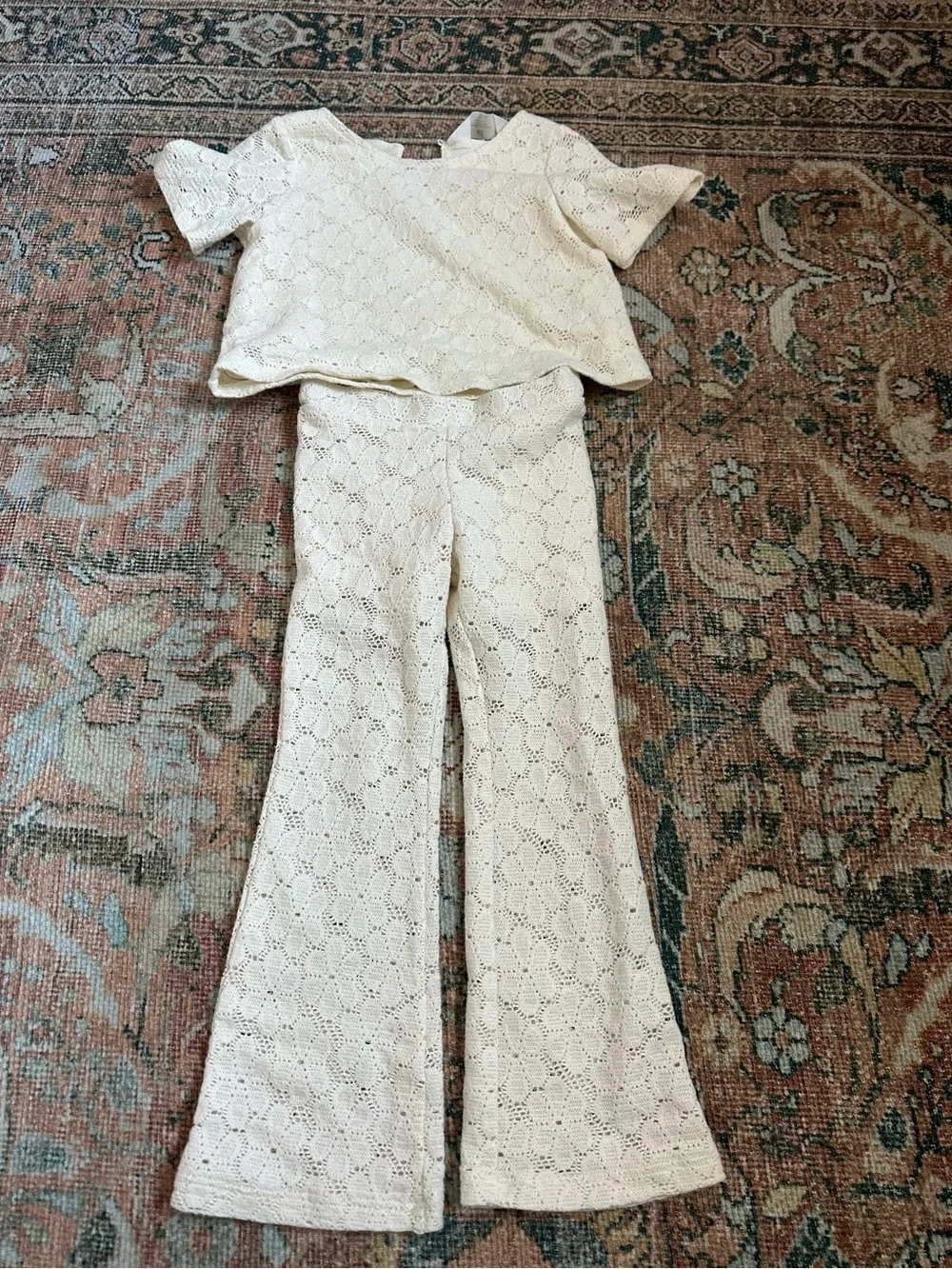 H&M Cream Lace Two-Piece Bootcut Set